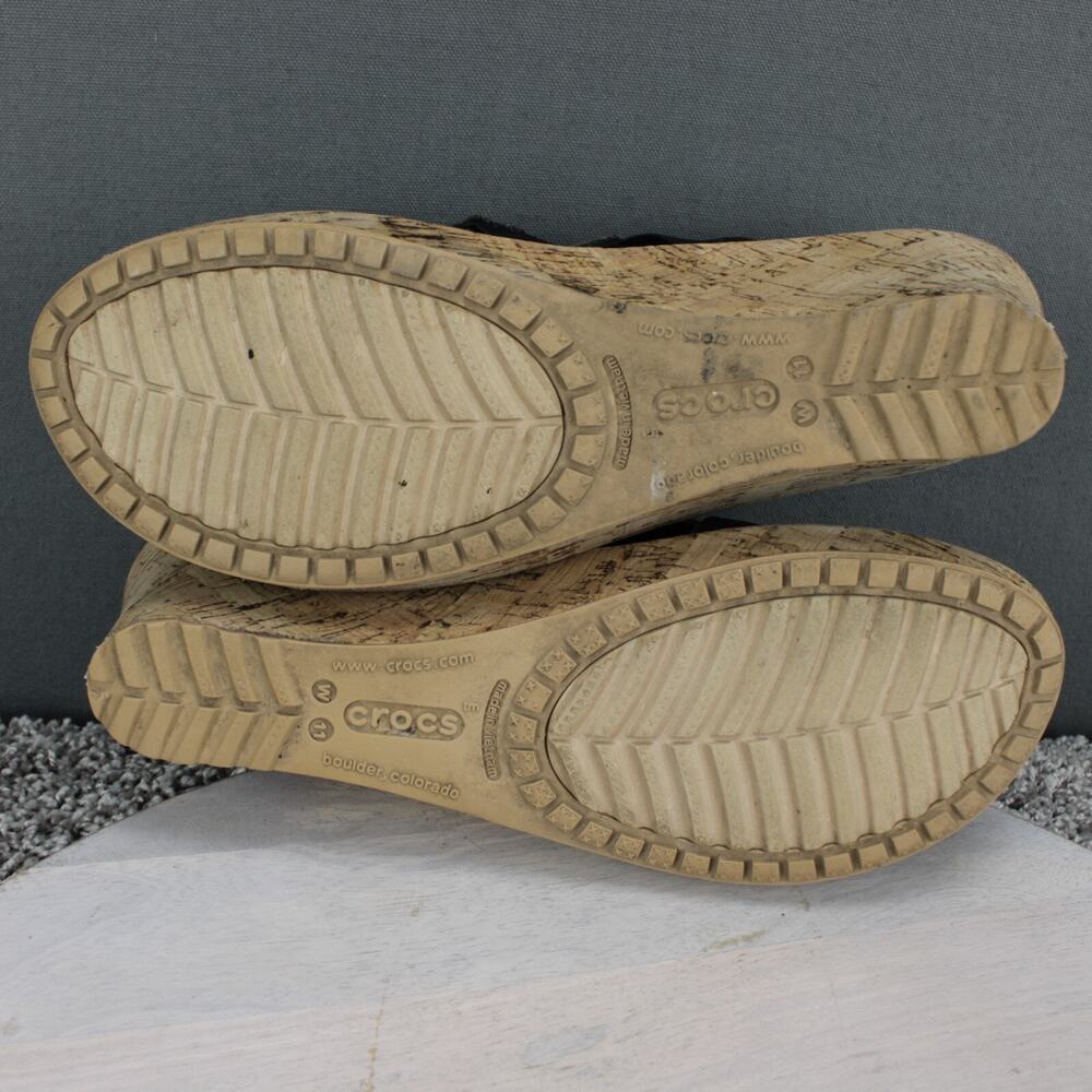 Crocs Wedge Sandals Womens 11 Black Comfort Casual - Picture 7 of 9